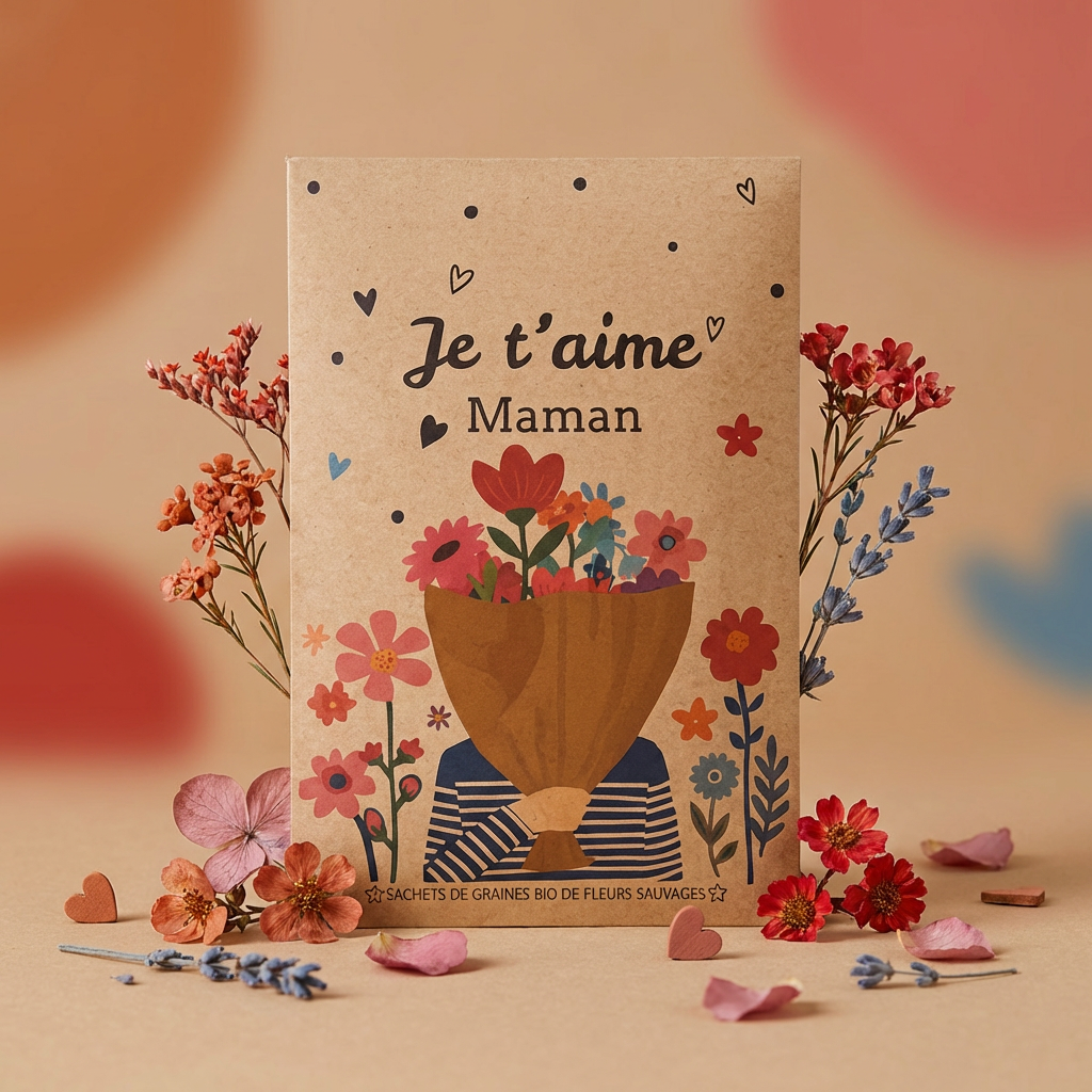 Sachet de graine a message - Je t'aime Maman