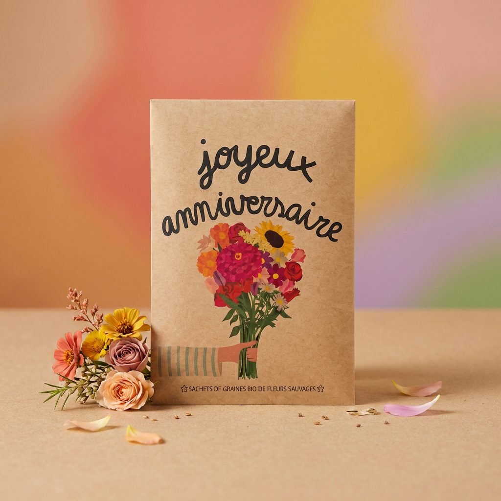 Sachet de graine a message - Joyeux anniversaire